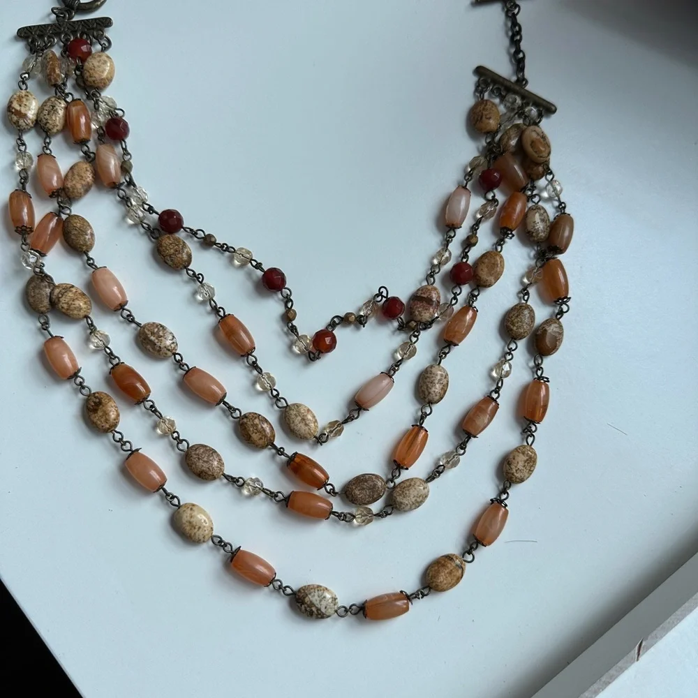 Turquoise and Gold Statement Necklace - Picture 2 of 6